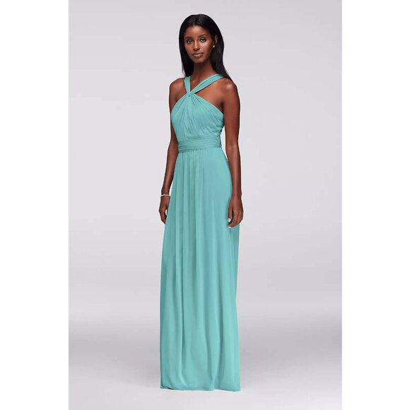 David's Bridal Y-Neck Long Mesh Dress STYLE# W11173 SPA size 6 - Picture 7 of 10